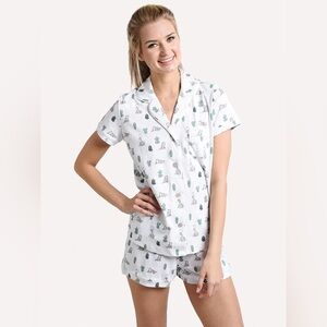 Roller Rabbit Awoo Wolf Cactus Pajama Set